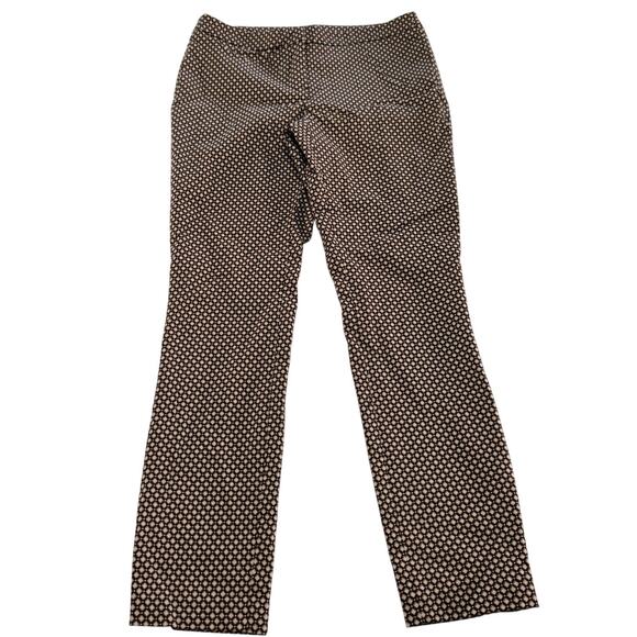 Adrienne Vittadini Pants Womens 6‎ Yellow Mustard Combo Diamond Printed Ankle - Picture 1 of 9